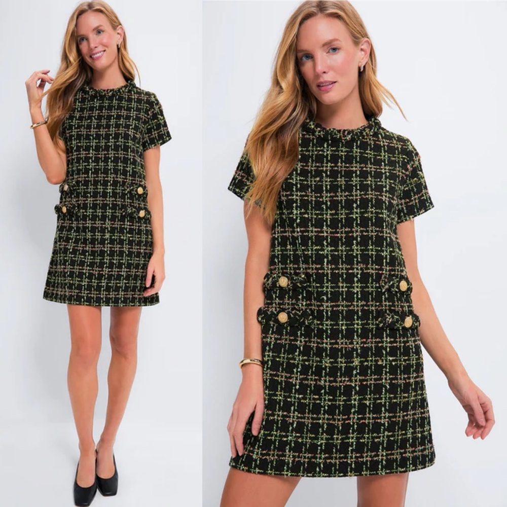 TUCKERNUCK Holly Tinsel Tweed Short Sleeve Jackie Dress